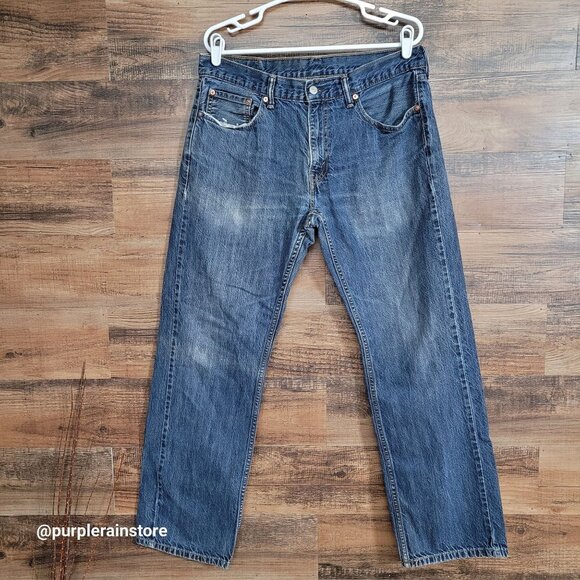 Vtg Levi's Jeans 34x32 Relaxed Straight 559 Medium Dark Wash Western Y2K - Picture 1 of 11